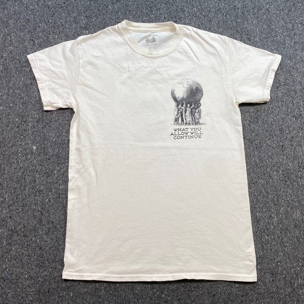 18 East AllCapsStudio TShirt Sz S Mens Cream BLM Silence Is Violence Graphic Tee